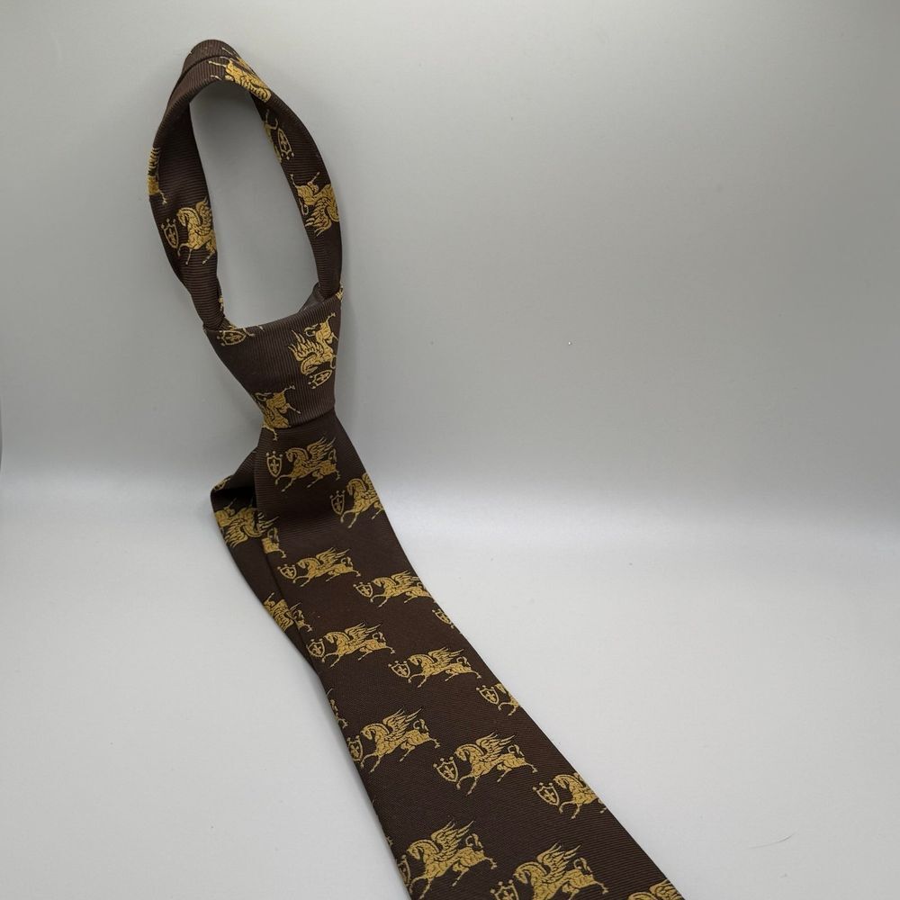 Vintage Sears Tie brown with gold Pegasus‎